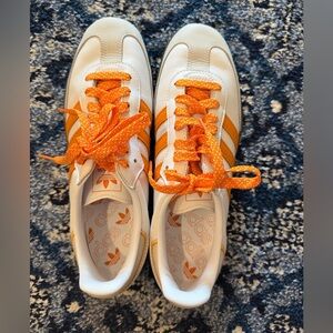 Adidas White Sneakers with Orange Accents